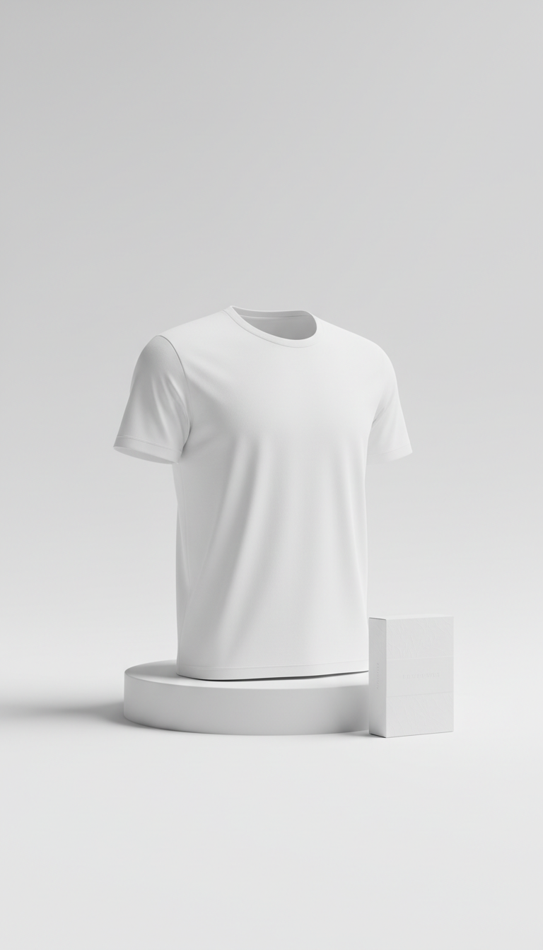 T-shirt col rond blanc pur