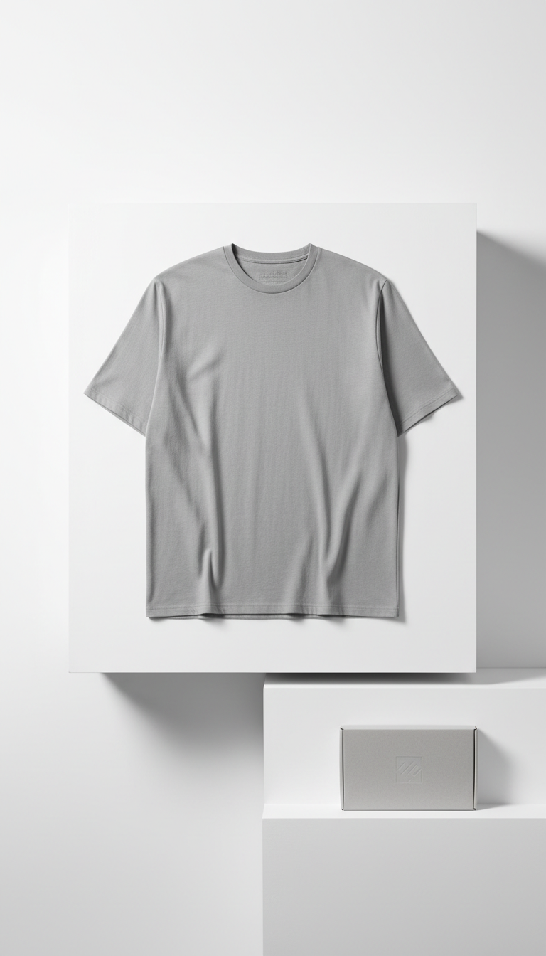 T-shirt coupe ample argent feutré